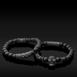 Haraka® Double Black Beads Stone in 8 Milimeters